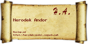 Herodek Andor névjegykártya